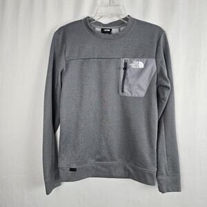 The North Face Sweatshirt Men's S Gray Chest Zipper Pocket Pullover
